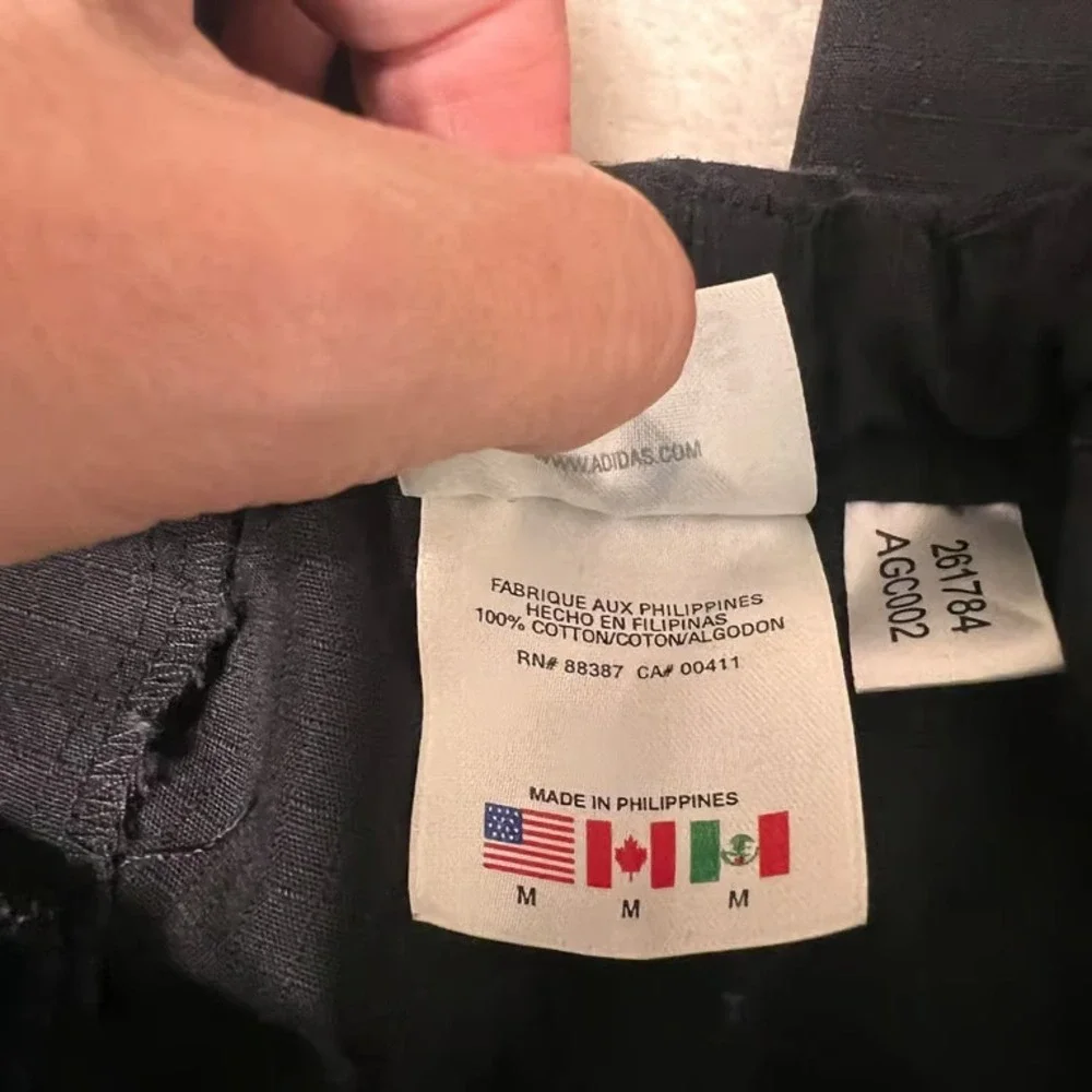 Adidas Mens Black Cotton Athletic Pants Size Medium
